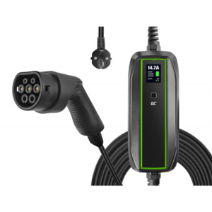 Green Cell | EV16 | GC EV PowerCable 3.6kW Schuko Type 2 mobile charger for charging electric cars and Plug-In hybrids | 3.6  kW | Output | 10/16 A | 6.5 m | Black - Image 1