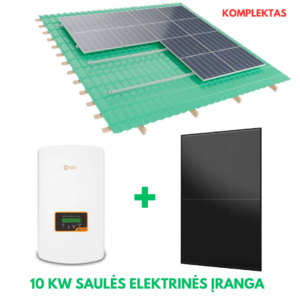 10 kW saulės elektrinė, Solis inverteris + Aiko moduliai + konstruktyvas - Image 1