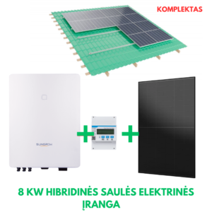 8 kW hibridinė saulės elektrinė, Sungrow + Aiko + montavimo konstrukcija - Image 1