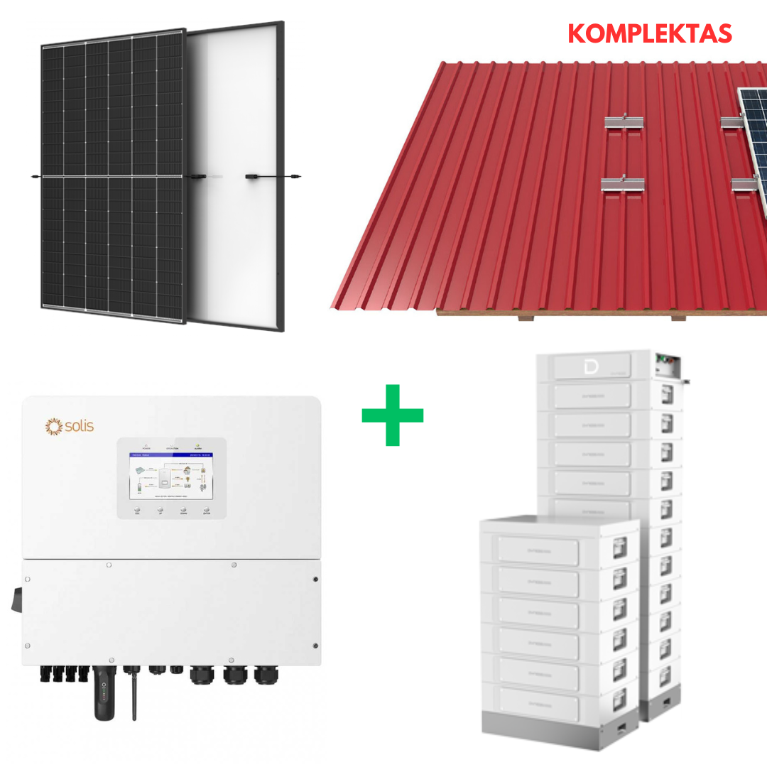 Saulės elektrinės komplektas + Energijos kaupiklio komplektas