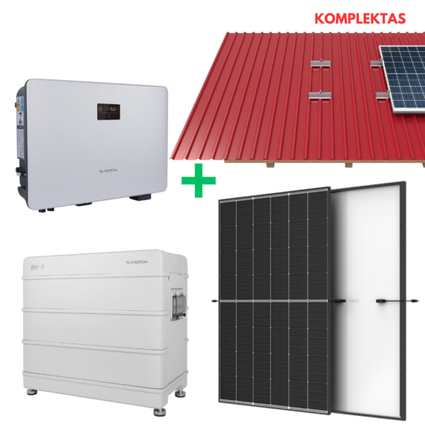 5 kW saulės elektrinė ir 10 kWh kaupiklis 5 kW saulės elektrinė ir 10 kWh kaupiklis
