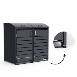 MIKKO dvivietė šiukšlių konteinerio pastogė, apvalintu dangčiu, pilka - Image 5