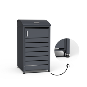 MIKKO vienvietė šiukšlių konteinerio pastogė, apvalintu dangčiu, pilka - Image 3