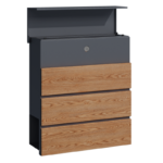 Pašto dėžutė MIKKO, pilka / medžio imitacija - Image 2