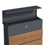 Pašto dėžutė MIKKO, pilka / medžio imitacija - Image 3