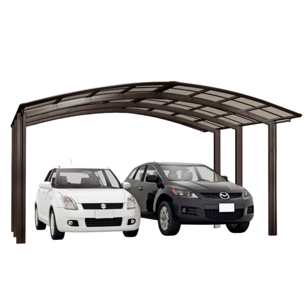 Untitled design - 2026-01-05T151311.391 Portoforte dvivietė automobilių stoginė, M versija - matinė ruda