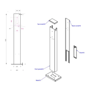 Morek įkrovimo stotelės stovas, 1 arba 2 stotelėms - Image 4