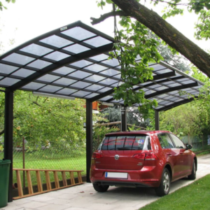 Portoforte dviguba automobilių stoginė, Tandem versija - matinė ruda - Image 2