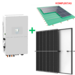 10 kW hibridinės saulės elektrinės komplektas, hibridinis Deye inverteris, Trina saulės moduliai ir montavimo konstrukcija