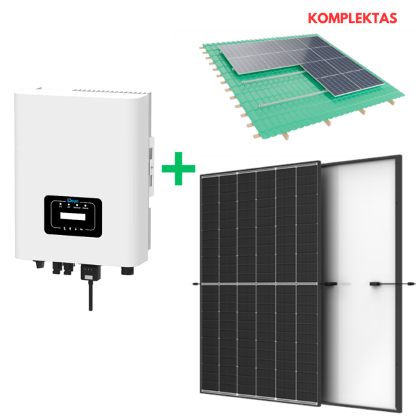 10 kW saulės elektrinės įrangos komplektas, Deye + Trina + montavimo konstrukcija 10 kW saulės elektrinės įrangos komplektas, Deye + Trina + montavimo konstrukcija