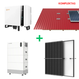 5 kW saulės elektrinės įranga + 11 kWh energijos kaupiklis Solis, Dyness, Trina. Trapecinės skardos stogui - Image 1