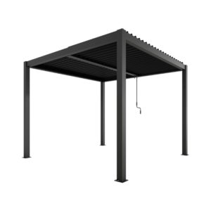 Ximax Shade aliuminė pergola su elektriniu lameliniu stogu ir LED apšvietimu, 3x3 m, tamsia pilka - Image 2