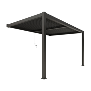 Ximax Shade sieninė aliuminė pergola su reguliuojamu lameliniu stogu , 3x4 m, tamsiai pilka - Image 2