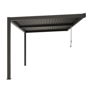 Ximax Shade sieninė aliuminė pergola su reguliuojamu lameliniu stogu , 3x4 m, tamsiai pilka - Image 3